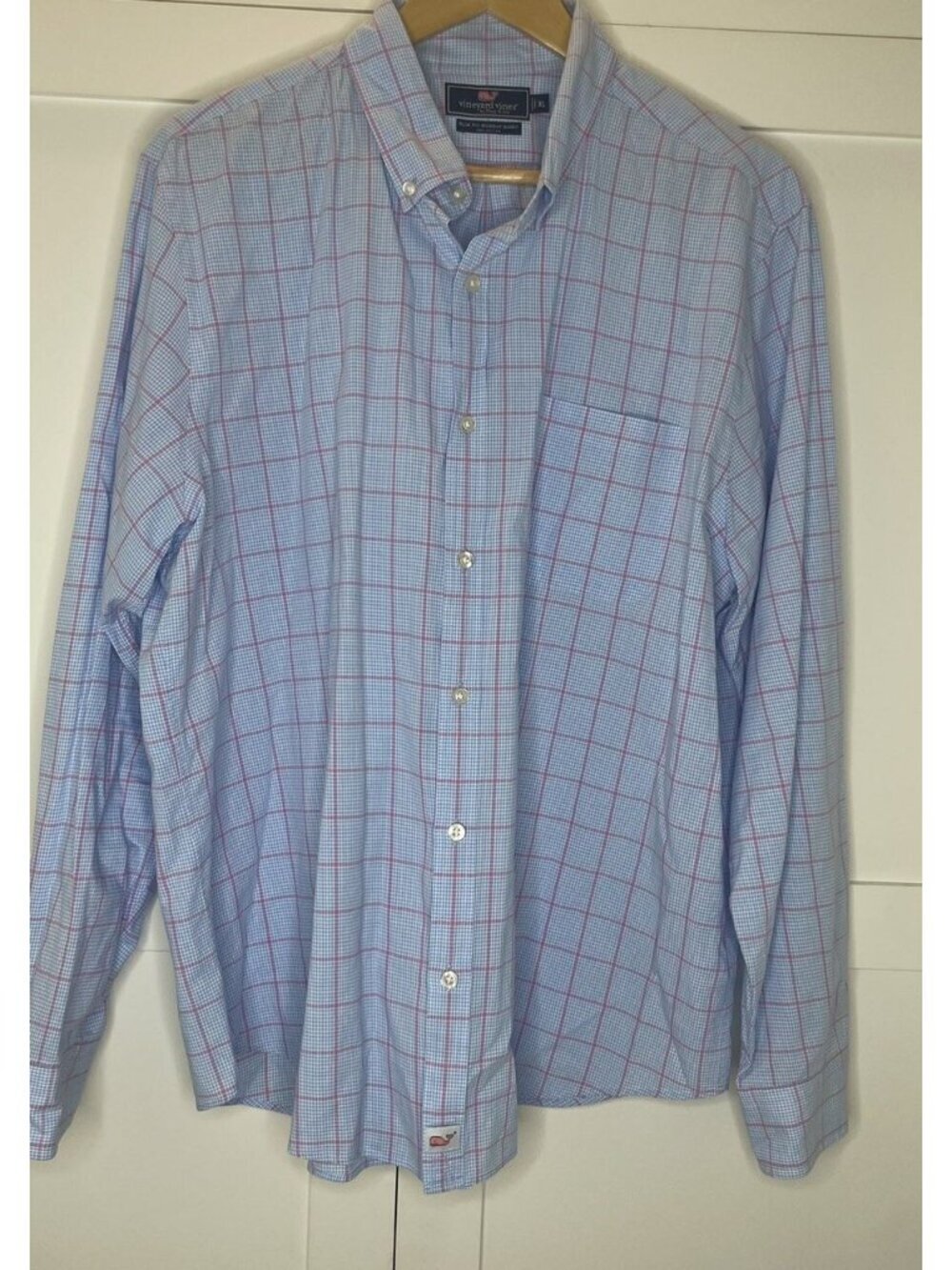 Vineyard Vines Mens Blue Slim Fit Murray Button Down Long Sleeve Shirt Size XL